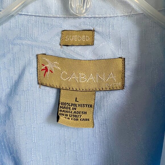 Cabana Sueded Light Blue Short Sleeve Button-Down Shirt Men's Large - Picture 5 of 7